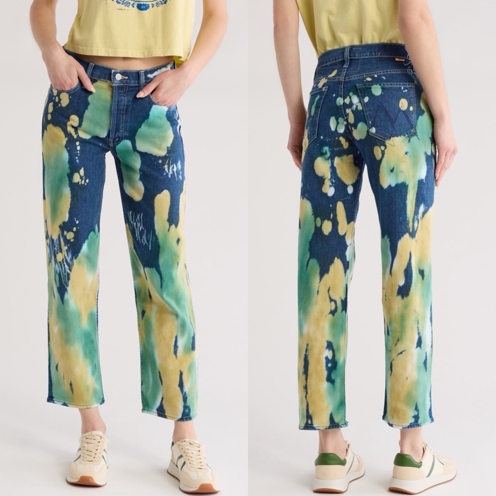 MOTHER SUPERIOR The Thrasher Flood Jeans Lava Lamp BLUE/GREEN/YELLOW Size 26 NEW